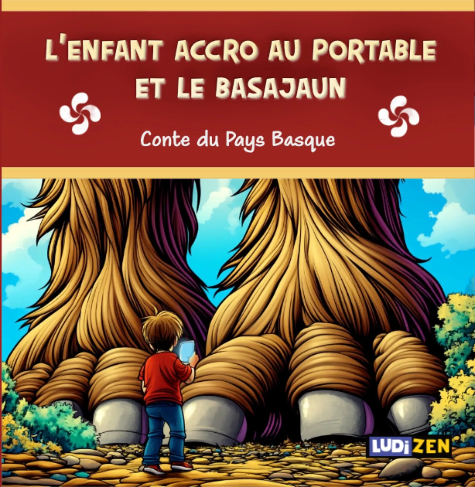 Couverture de l'enfant accro au portable et le Basajaun