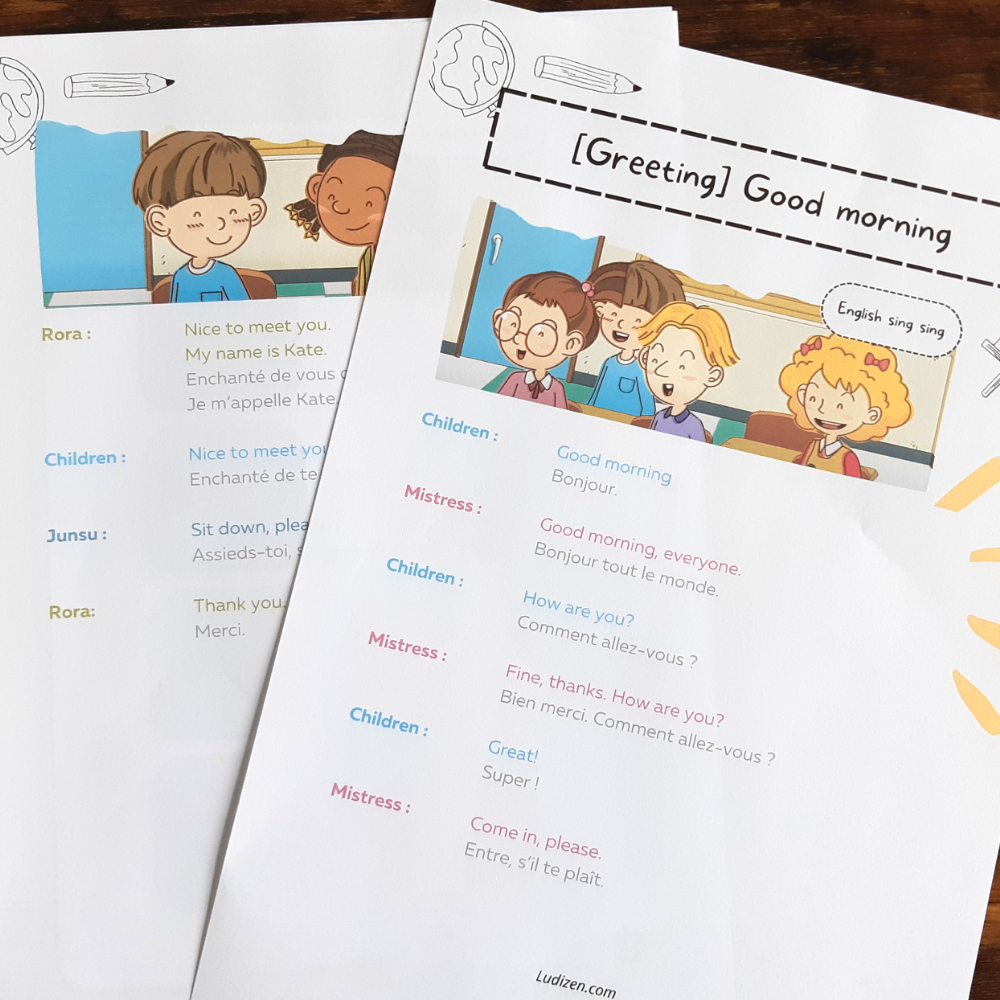 good-morning exercices d'anglais gratuits pour apprendre l'anglais.
