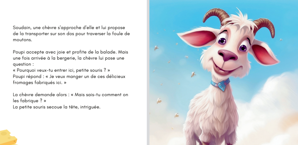 Histoire éducatif pour apprendre comment on fabrique le fromage.